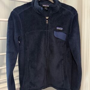 Patagonia Womens Re Tool Full Zip Fleece Jacket Navy Blue Size Small